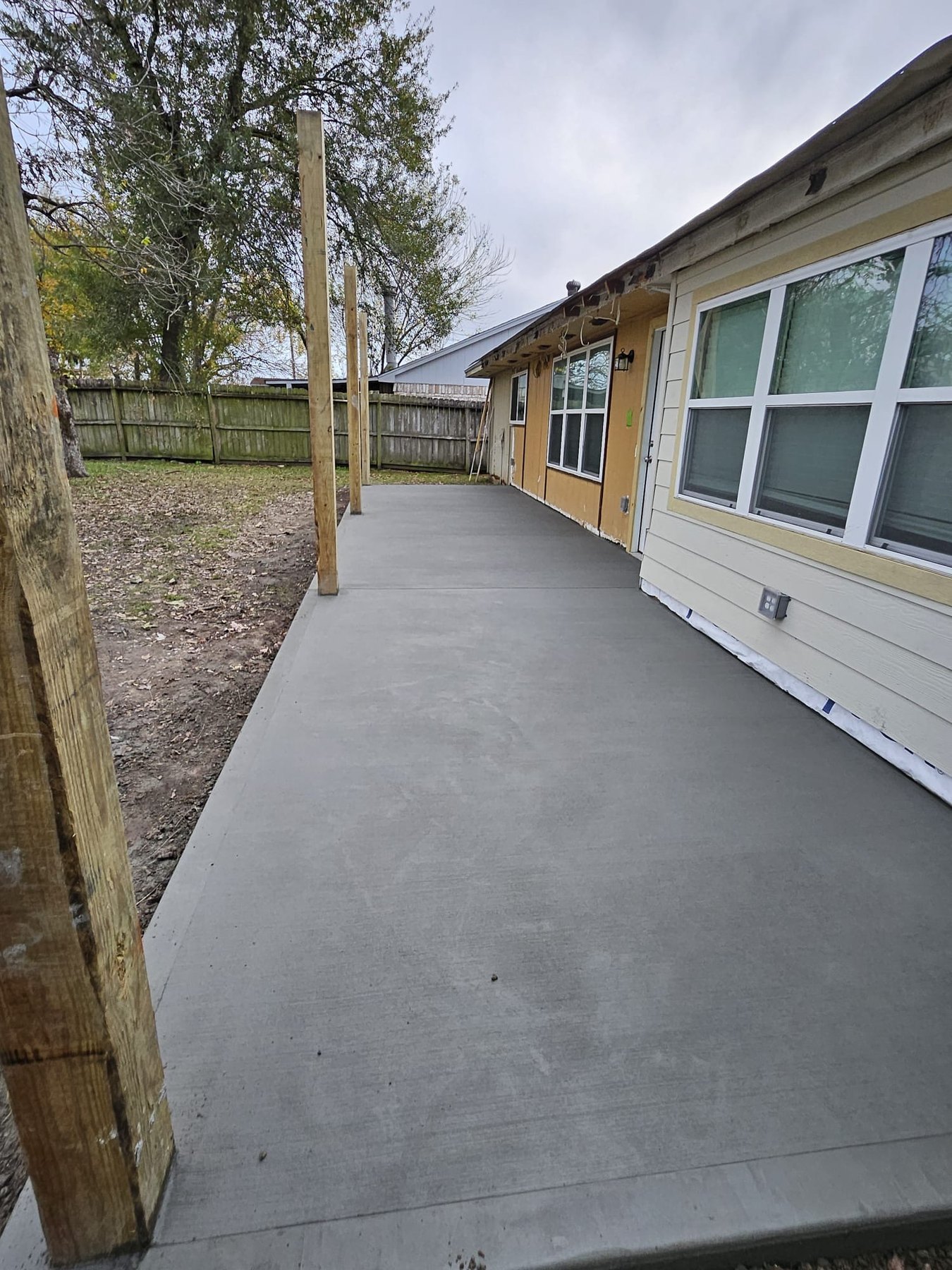 Completed concrete patio extension