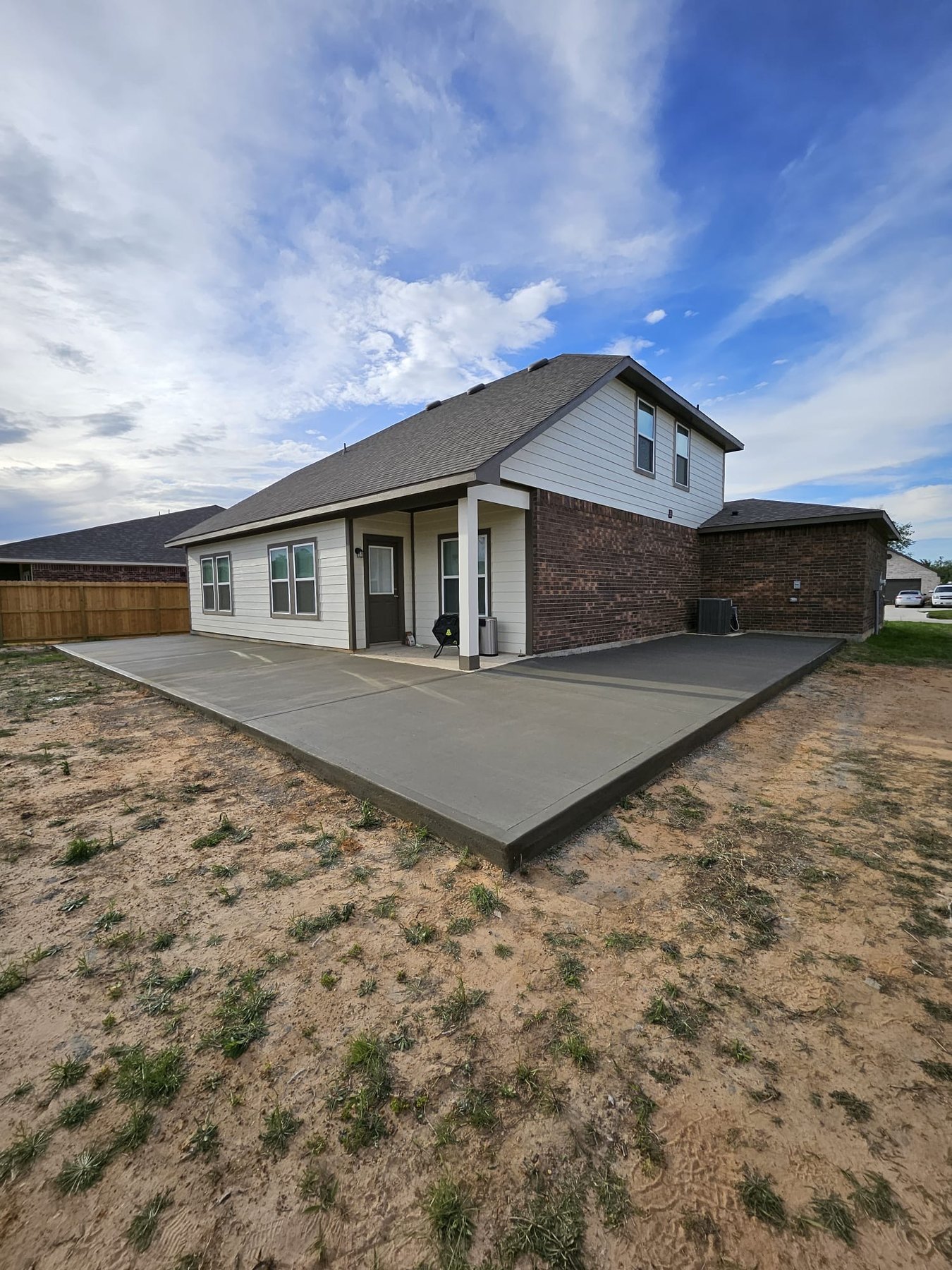 Finished concrete patio