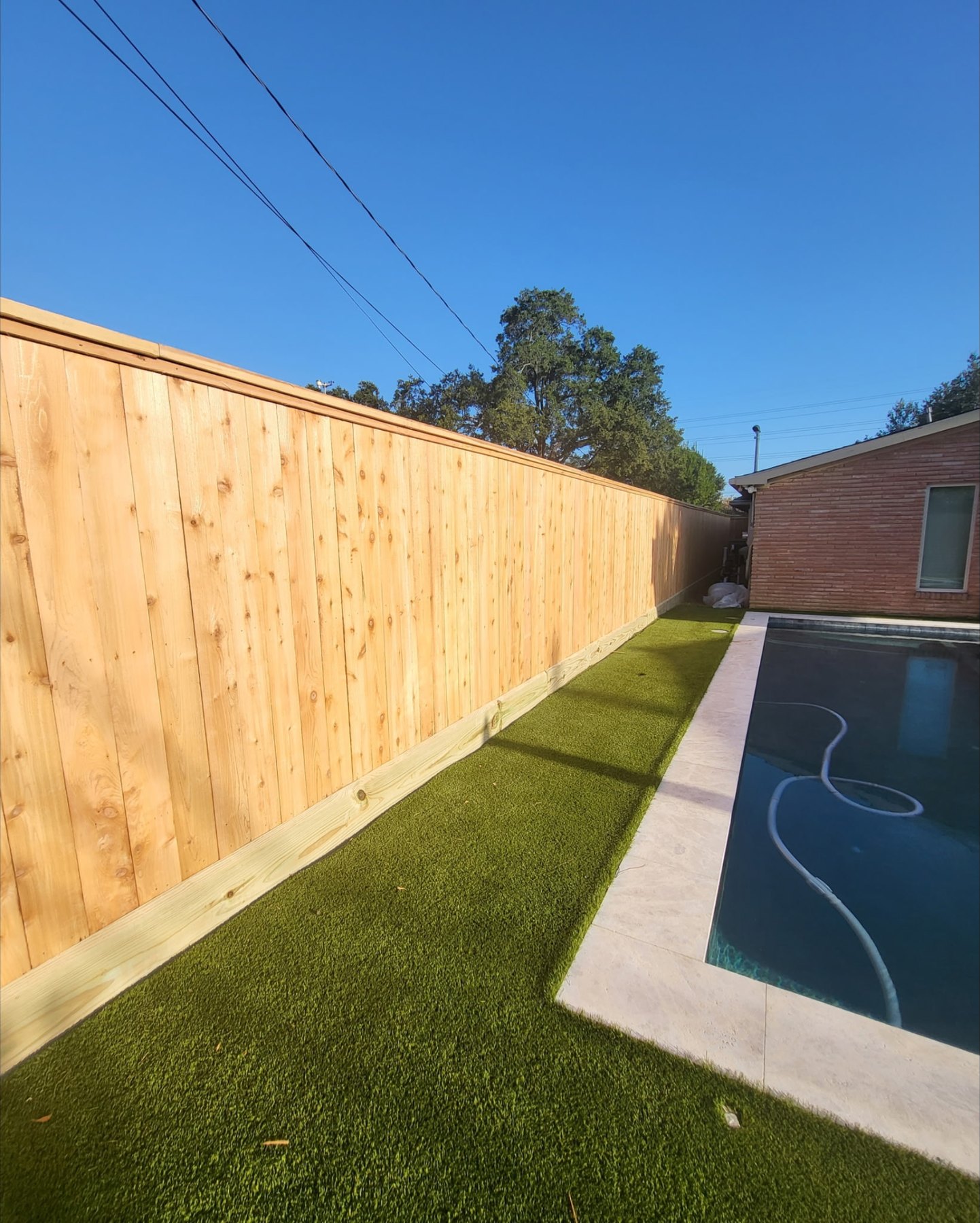Completed wood fence