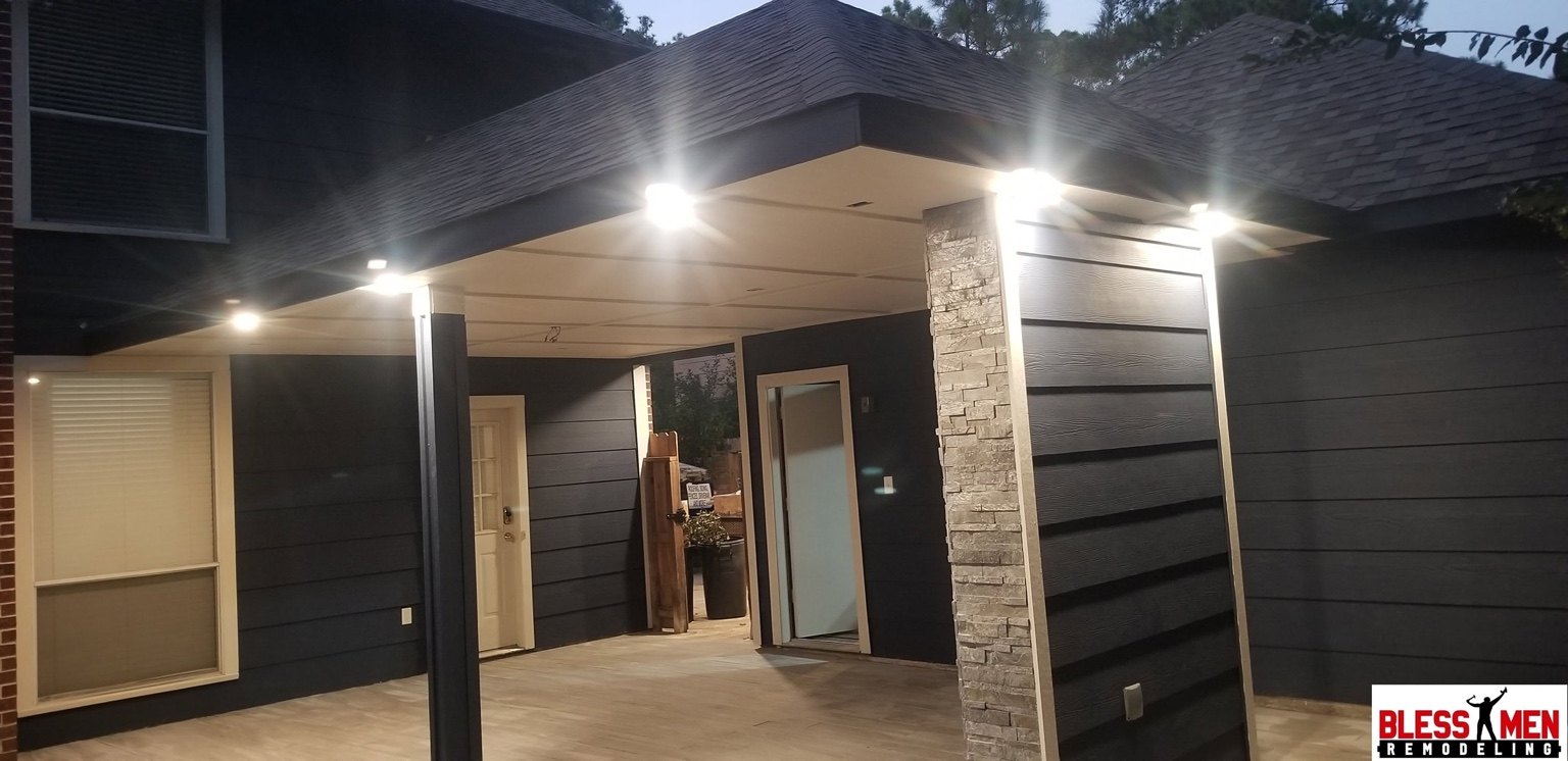 Finished covered patio