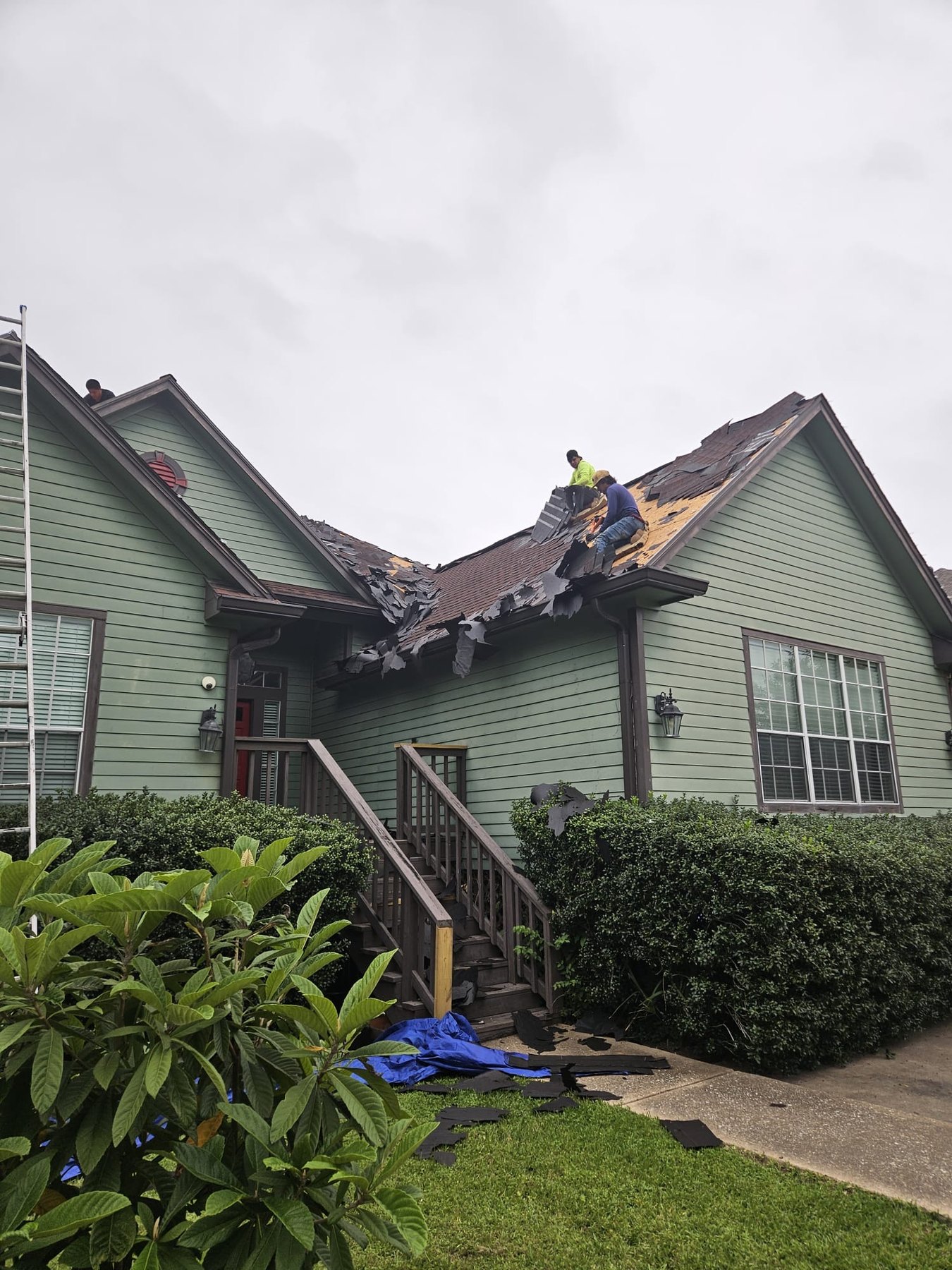 Roof replacement in progress